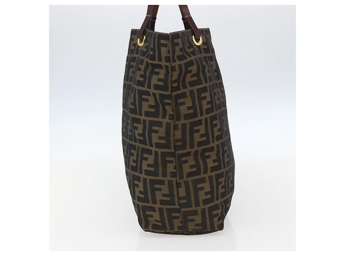 FENDI Zucca Canvas Tote Bag Schwarz Braun Auth am10121 - Ansicht 4