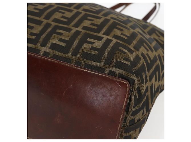 FENDI Zucca Canvas Tote Bag Schwarz Braun Auth am10121 - Ansicht 9