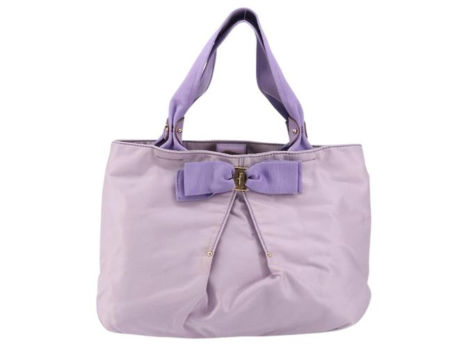 Borsa a mano Vala in nylon viola e oro Salvatore Ferragamo Auth bs31861 D'oro Porpora - vista 2