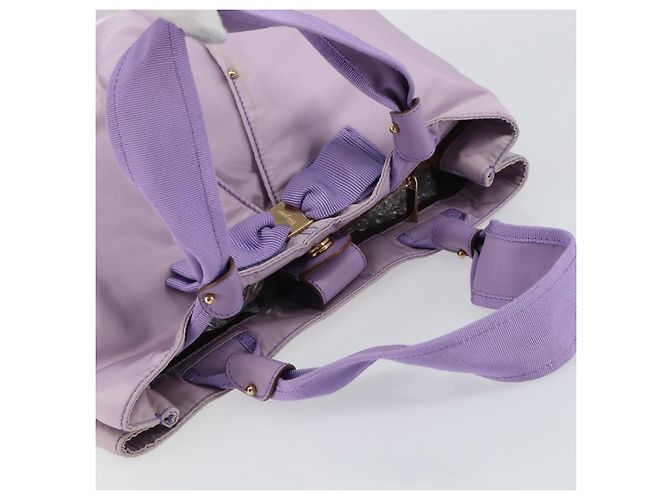 Borsa a mano Vala in nylon viola e oro Salvatore Ferragamo Auth bs31861 D'oro Porpora - vista 6