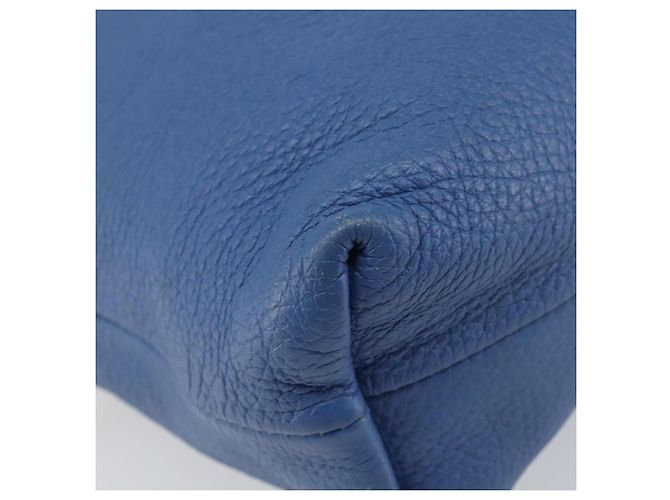 Burberry Borsa a Spalla in Pelle Blu Oro Auth 157793 D'oro - vista 15