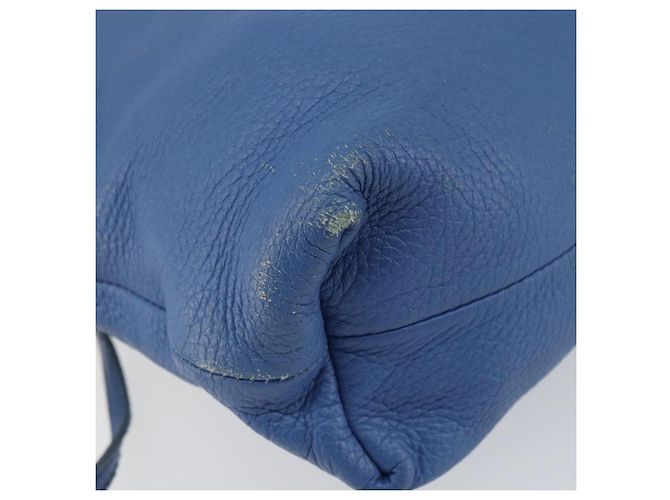 Burberry Borsa a Spalla in Pelle Blu Oro Auth 157793 D'oro - vista 16
