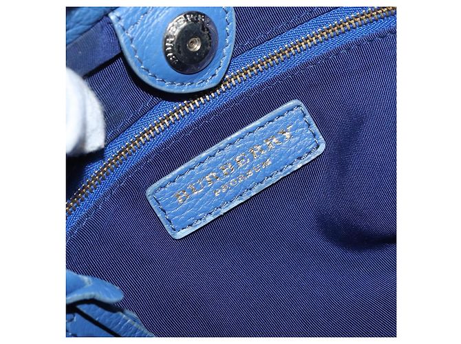 Burberry Borsa a Spalla in Pelle Blu Oro Auth 157793 D'oro - vista 19