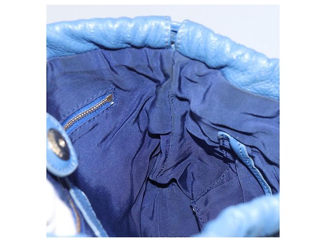 Burberry Borsa a Spalla in Pelle Blu Oro Auth 157793 D'oro - vista 20