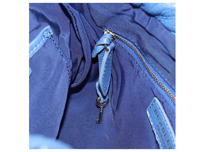 Burberry Borsa a Spalla in Pelle Blu Oro Auth 157793 D'oro - vista 22