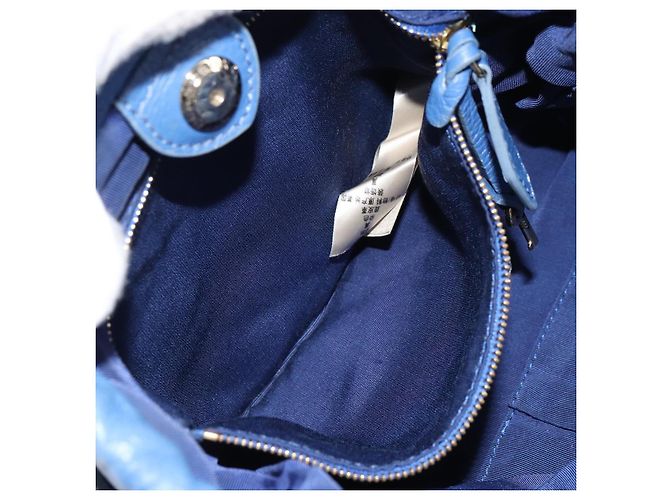 Burberry Borsa a Spalla in Pelle Blu Oro Auth 157793 D'oro - vista 23