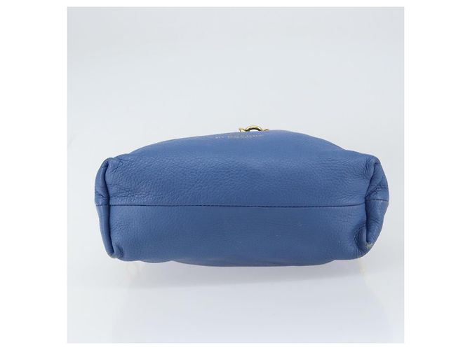 Burberry Borsa a Spalla in Pelle Blu Oro Auth 157793 D'oro - vista 5