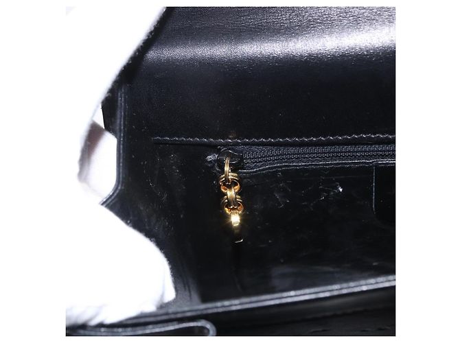 Borsa a mano in pelle Gancini 2 in 1 nera e oro Salvatore Ferragamo Auth ka1065 Nero D'oro - vista 23