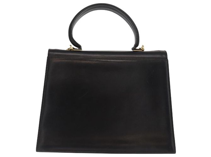 Borsa a mano in pelle Gancini 2 in 1 nera e oro Salvatore Ferragamo Auth ka1065 Nero D'oro - vista 3