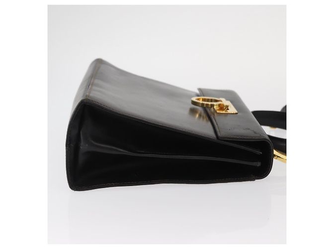 Borsa a mano in pelle Gancini 2 in 1 nera e oro Salvatore Ferragamo Auth ka1065 Nero D'oro - vista 4