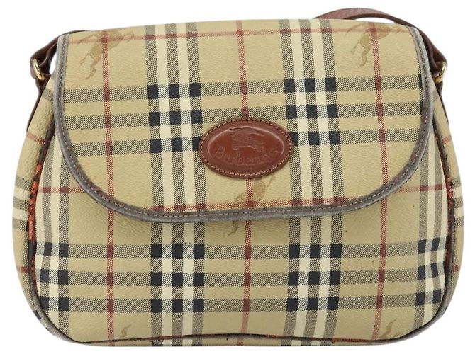Autre Marque Borsa a Spalla Burberrys Nova Check PVC Beige Oro Auth 158706 D'oro - vista 13