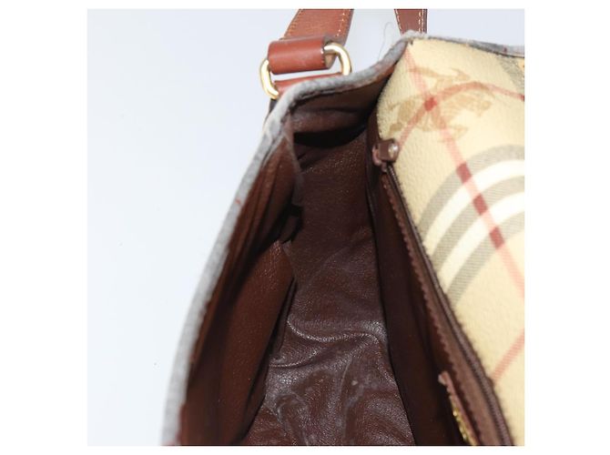 Autre Marque Borsa a Spalla Burberrys Nova Check PVC Beige Oro Auth 158706 D'oro - vista 20