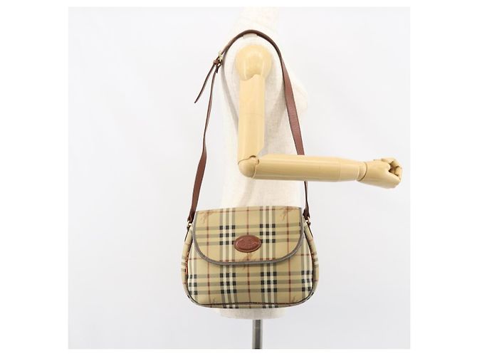 Autre Marque Borsa a Spalla Burberrys Nova Check PVC Beige Oro Auth 158706 D'oro - vista 22