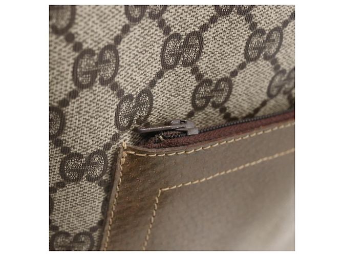 Borsa tote in PVC beige e rosso della linea Sherry GG Supreme di GUCCI Auth 160581 - vista 14