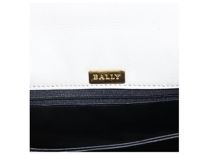BALLY Bolsa de Mão de Couro Marfim Ouro Auth 157907 Dourado Cru - vista 10