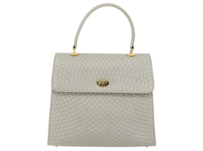 BALLY Bolsa de Mão de Couro Marfim Ouro Auth 157907 Dourado Cru - vista 13