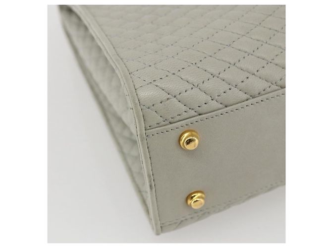 BALLY Bolsa de Mão de Couro Marfim Ouro Auth 157907 Dourado Cru - vista 14