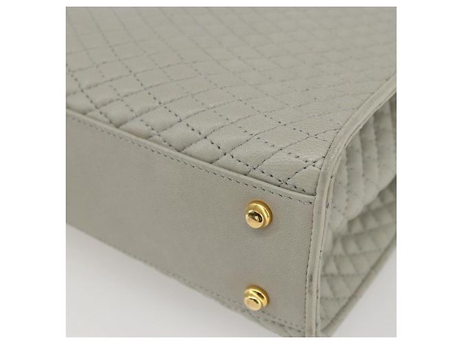 BALLY Bolsa de Mão de Couro Marfim Ouro Auth 157907 Dourado Cru - vista 15