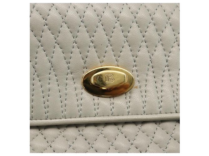 BALLY Bolsa de Mão de Couro Marfim Ouro Auth 157907 Dourado Cru - vista 17