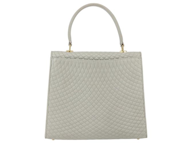 BALLY Bolsa de Mão de Couro Marfim Ouro Auth 157907 Dourado Cru - vista 2