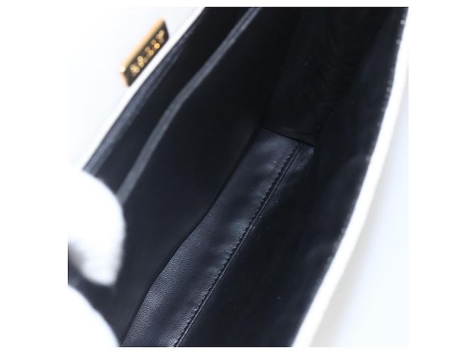 BALLY Bolsa de Mão de Couro Marfim Ouro Auth 157907 Dourado Cru - vista 22
