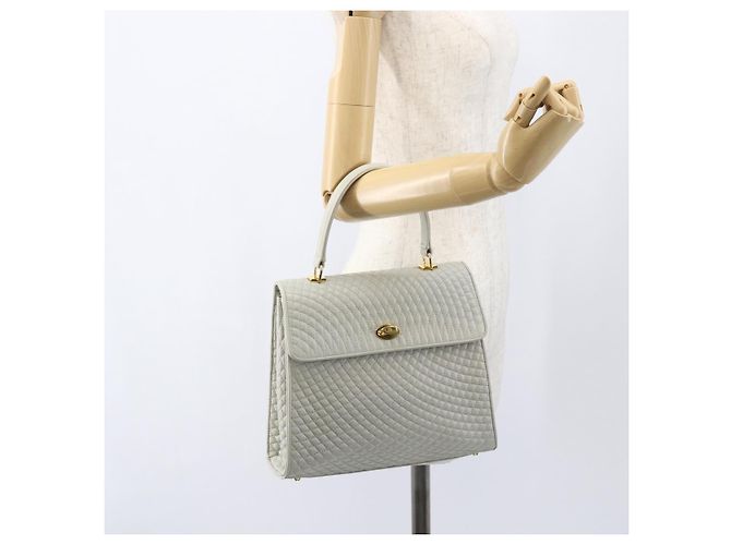 BALLY Bolsa de Mão de Couro Marfim Ouro Auth 157907 Dourado Cru - vista 23