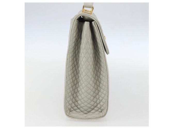 BALLY Bolsa de Mão de Couro Marfim Ouro Auth 157907 Dourado Cru - vista 3