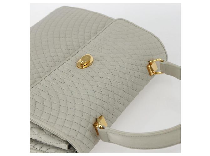 BALLY Bolsa de Mão de Couro Marfim Ouro Auth 157907 Dourado Cru - vista 6