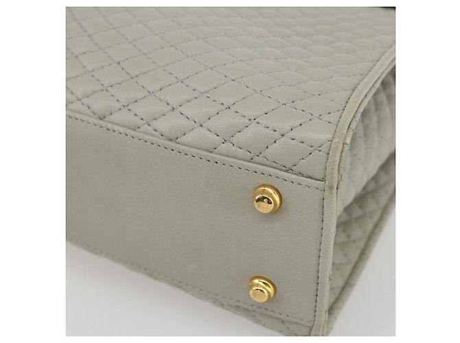 BALLY Bolsa de Mão de Couro Marfim Ouro Auth 157907 Dourado Cru - vista 9