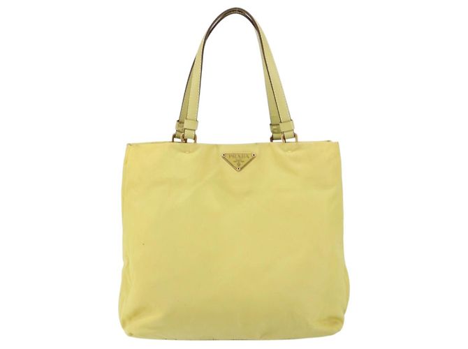 PRADA Borsa a mano in nylon giallo oro Auth BA9158 D'oro - vista 13