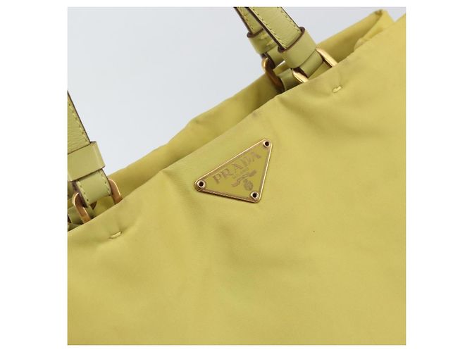 PRADA Borsa a mano in nylon giallo oro Auth BA9158 D'oro - vista 17