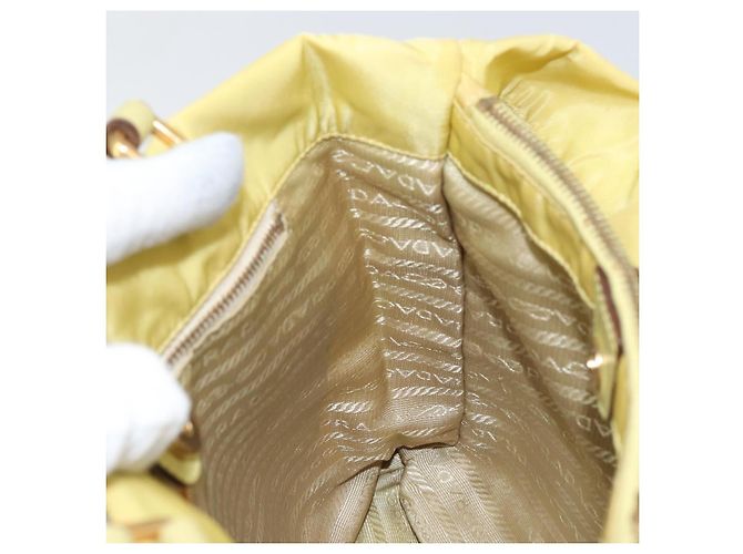 PRADA Borsa a mano in nylon giallo oro Auth BA9158 D'oro - vista 18
