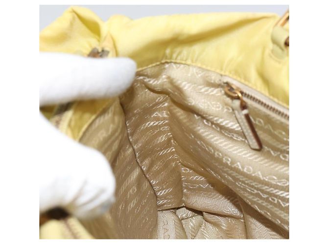 PRADA Borsa a mano in nylon giallo oro Auth BA9158 D'oro - vista 19