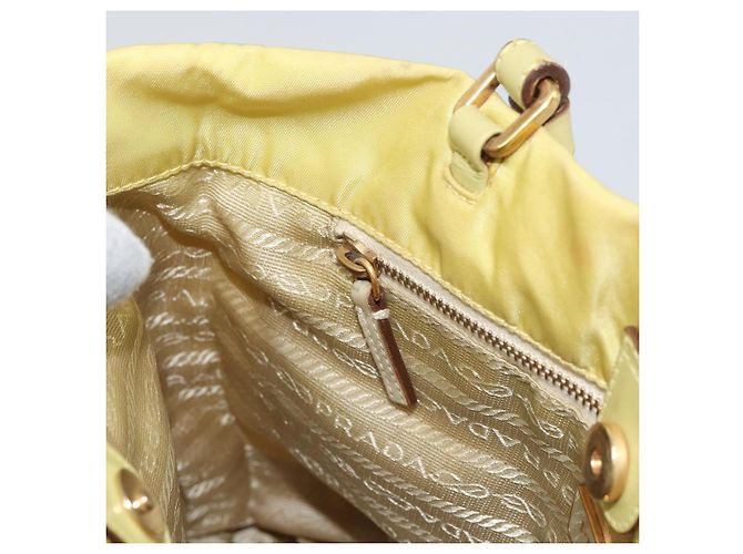 PRADA Borsa a mano in nylon giallo oro Auth BA9158 D'oro - vista 20
