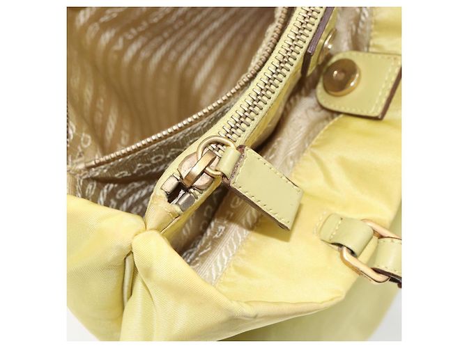PRADA Borsa a mano in nylon giallo oro Auth BA9158 D'oro - vista 22