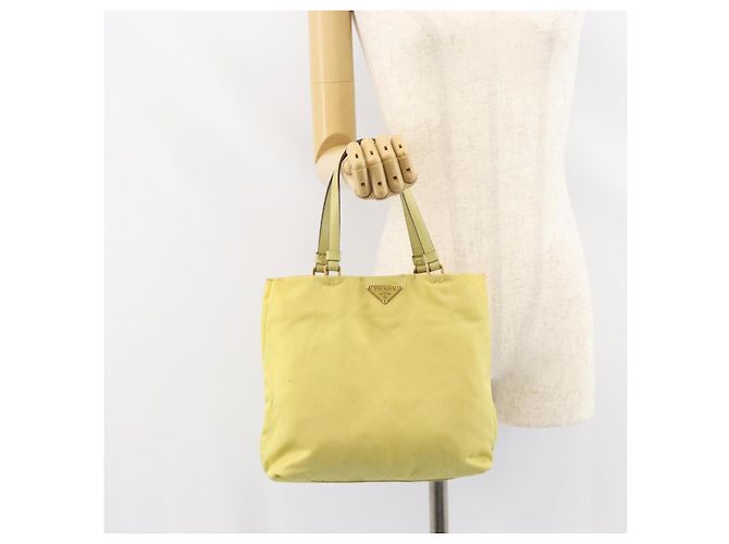 PRADA Borsa a mano in nylon giallo oro Auth BA9158 D'oro - vista 25