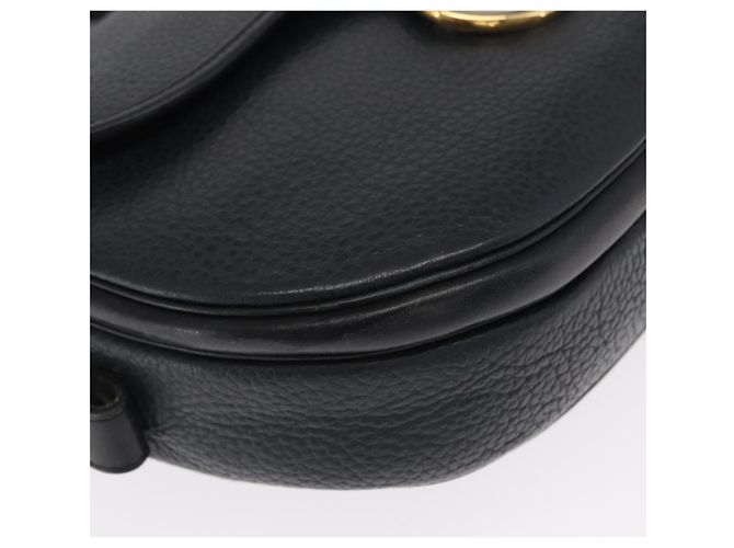 Borsa a Spalla Christian Dior in Pelle Blu Navy Oro Auth ka1151 D'oro - vista 10