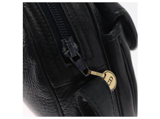Borsa a Spalla Christian Dior in Pelle Blu Navy Oro Auth ka1151 D'oro - vista 14