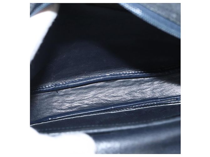 Borsa a Spalla Christian Dior in Pelle Blu Navy Oro Auth ka1151 D'oro - vista 16
