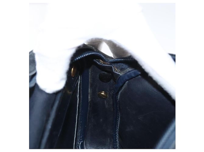 Borsa a Spalla Christian Dior in Pelle Blu Navy Oro Auth ka1151 D'oro - vista 18