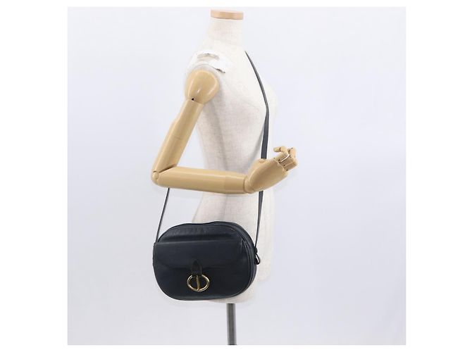 Borsa a Spalla Christian Dior in Pelle Blu Navy Oro Auth ka1151 D'oro - vista 20