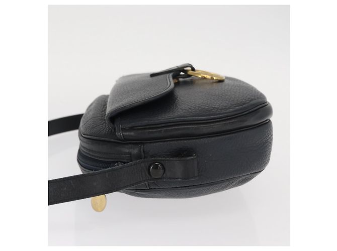 Borsa a Spalla Christian Dior in Pelle Blu Navy Oro Auth ka1151 D'oro - vista 5
