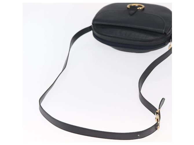 Borsa a Spalla Christian Dior in Pelle Blu Navy Oro Auth ka1151 D'oro - vista 7