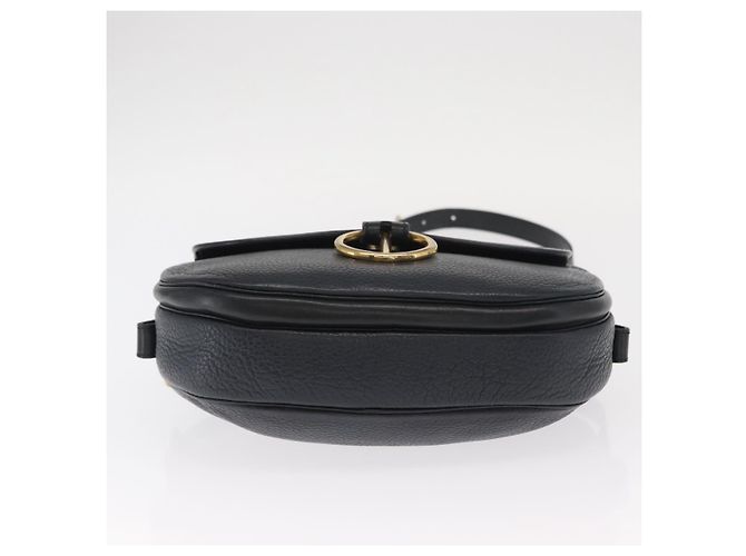 Borsa a Spalla Christian Dior in Pelle Blu Navy Oro Auth ka1151 D'oro - vista 9