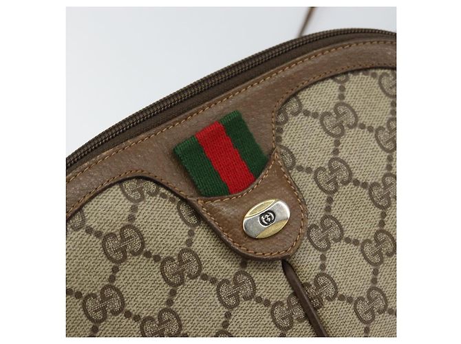 Borsa Sherry Line GG Supreme Web di GUCCI in PVC beige e oro 904 02 047 Auth 158689 D'oro - vista 15