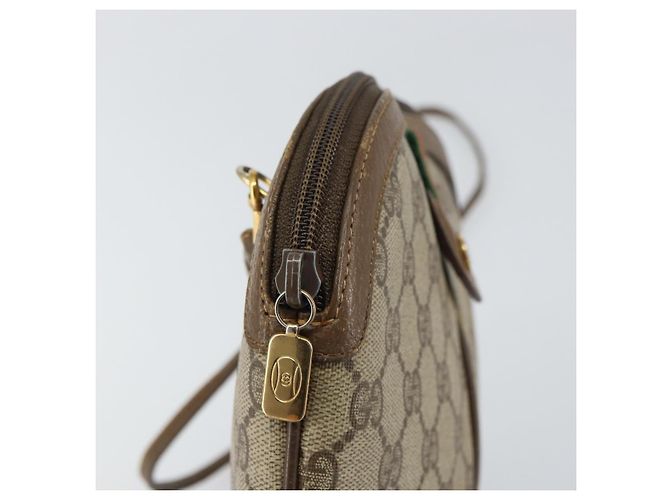 Borsa Sherry Line GG Supreme Web di GUCCI in PVC beige e oro 904 02 047 Auth 158689 D'oro - vista 16