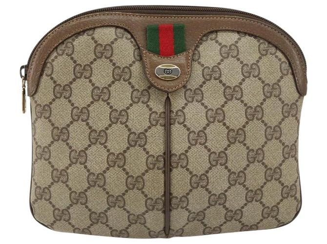Borsa Sherry Line GG Supreme Web di GUCCI in PVC beige e oro 904 02 047 Auth 158689 D'oro - vista 2