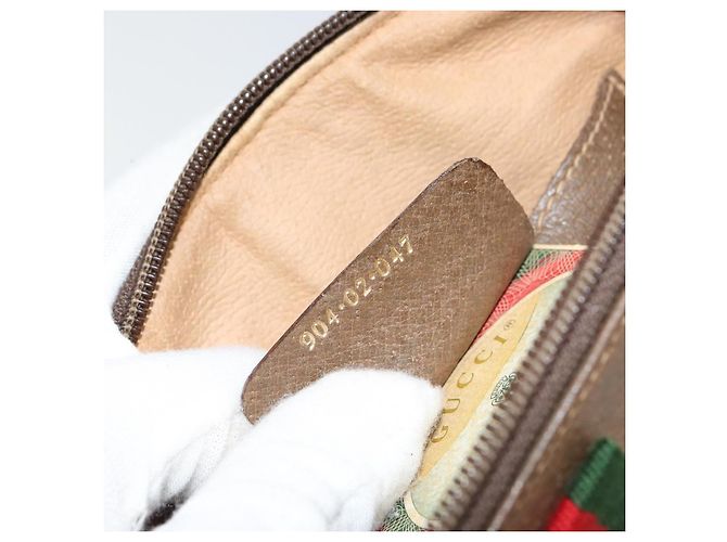 Borsa Sherry Line GG Supreme Web di GUCCI in PVC beige e oro 904 02 047 Auth 158689 D'oro - vista 22