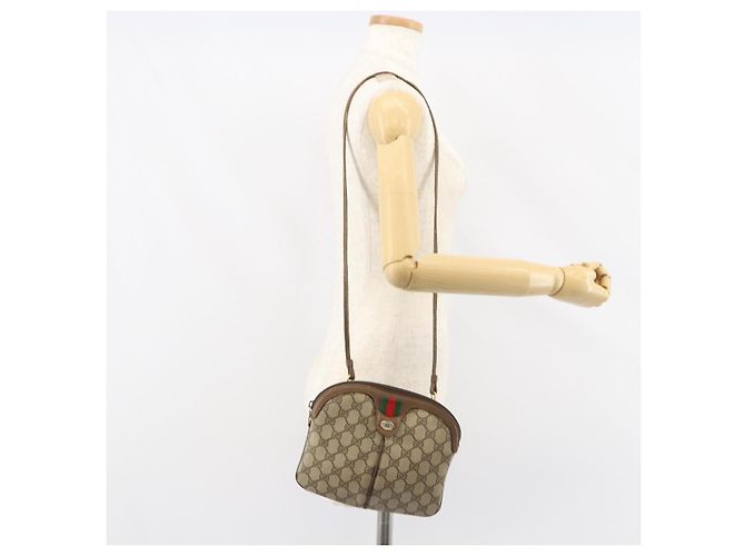 Borsa Sherry Line GG Supreme Web di GUCCI in PVC beige e oro 904 02 047 Auth 158689 D'oro - vista 23