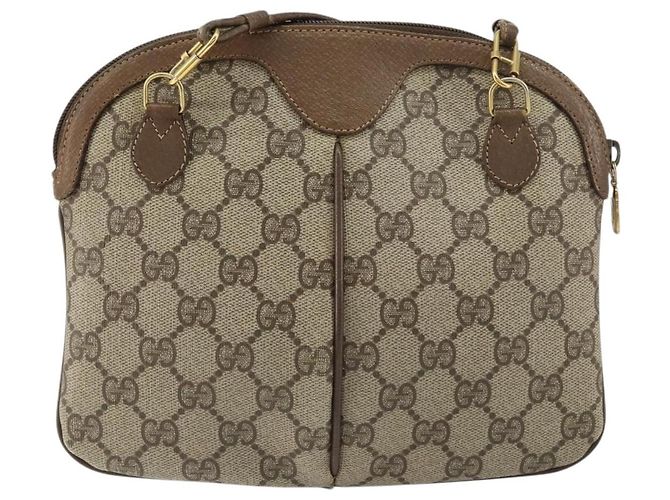Borsa Sherry Line GG Supreme Web di GUCCI in PVC beige e oro 904 02 047 Auth 158689 D'oro - vista 3